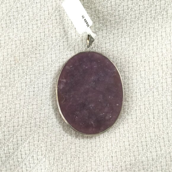 NEW Large Sterling Silver Amethyst Pendant 925 Purple Gemstone NWT - Picture 5 of 7